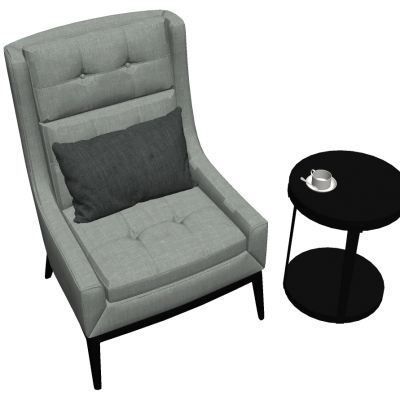 北欧美式单人布艺沙发