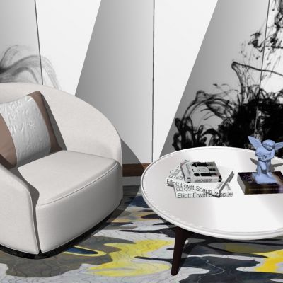 现代意大利布艺单人沙发