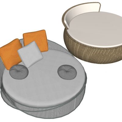 现代东南亚休闲藤编竹编圆形沙发