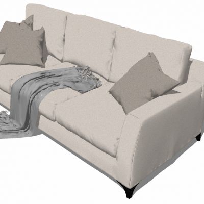 现代简欧式布艺三人沙发