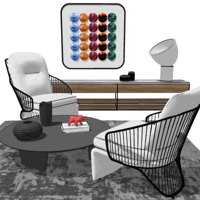 现代北欧金属铁艺单椅