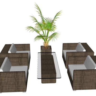 东南亚户外室外藤编休闲沙发