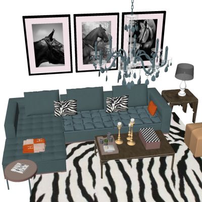 北欧现代转角沙发