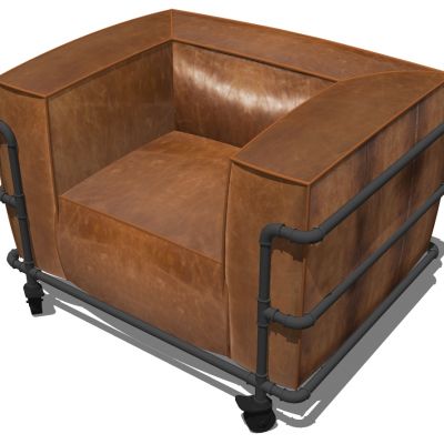 现代皮革单人办公沙发