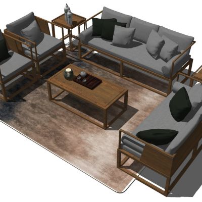 中式实木明清家具沙发