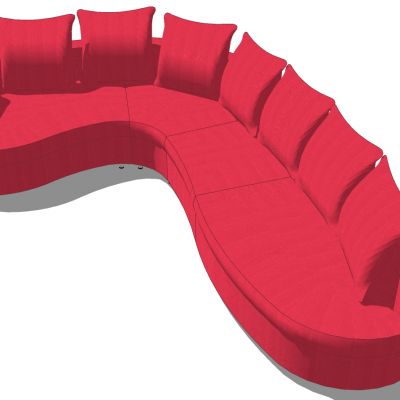 现代多人弧形异形沙发