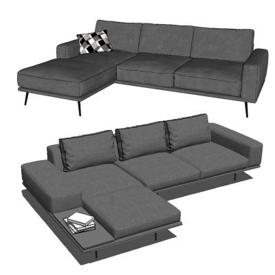 现代简约多人转角沙发