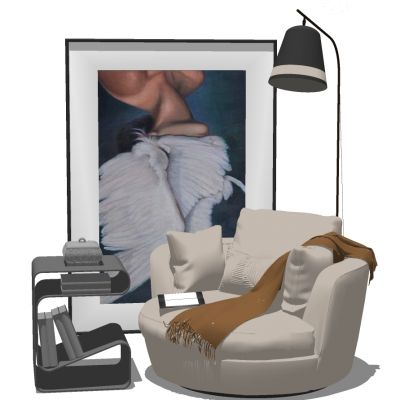 北欧现代时尚圆形单人沙发