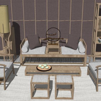 新中式实木古典家具沙发