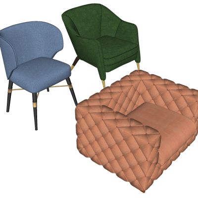 现代北欧轻奢单人皮革沙发