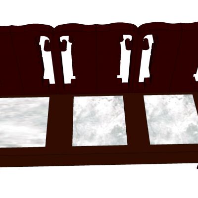 中式实木多人沙发