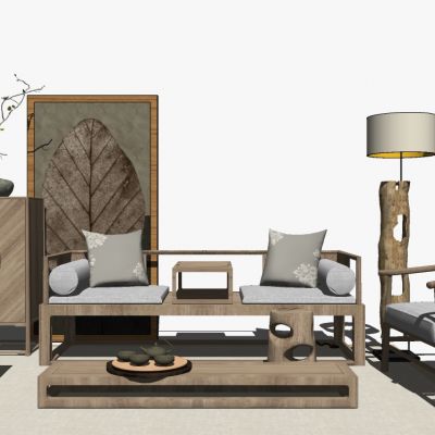 新中式实木家具沙发