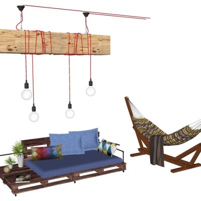 东南亚户外实木休闲沙发