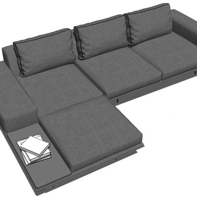 现代简约布艺转角沙发