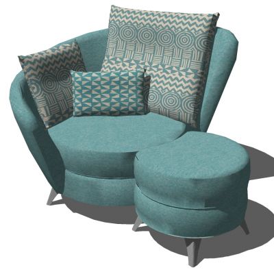 现代北欧异形单人沙发