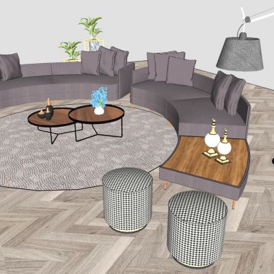 现代弧型圆形异形沙发