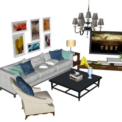 现代简约单人布艺沙发