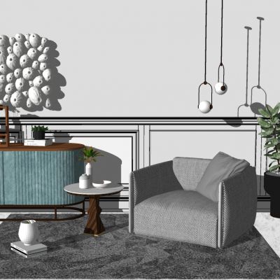 北欧现代轻奢单人休闲沙发