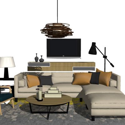 北欧现代转角沙发