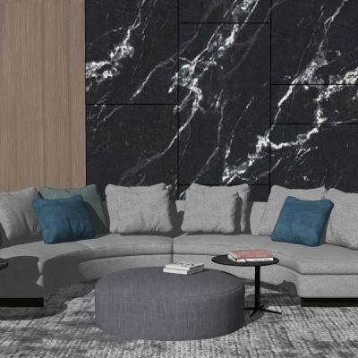 现代弧形半圆形沙发