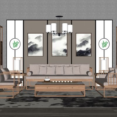 新中式实木红木家具沙发