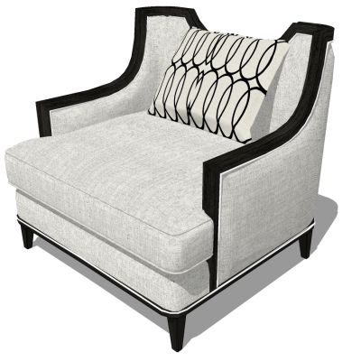 新中式简欧式现代单人休闲沙发