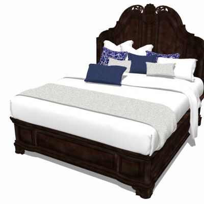 美式欧式古典实木床