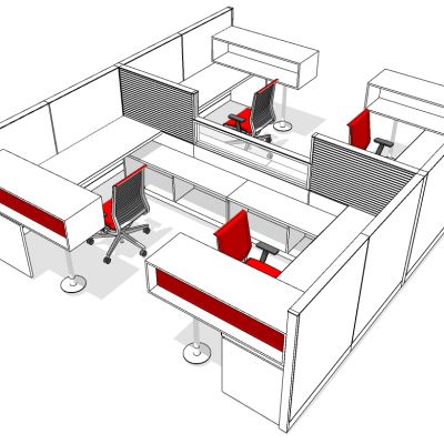 现代办公桌椅员工工位