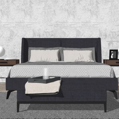 北欧简约双人床