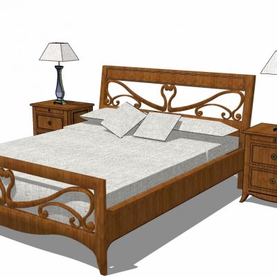 美式欧式古典实木床