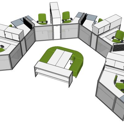 现代办公桌椅员工工位