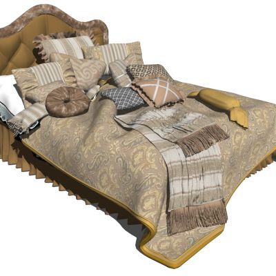 欧式美式法式古典雕花双人床