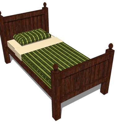 法式美式实木单人床