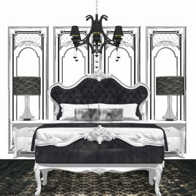 欧式法式皮革双人床