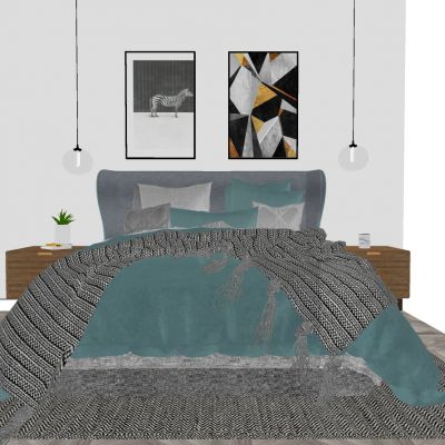 北欧现代双人床