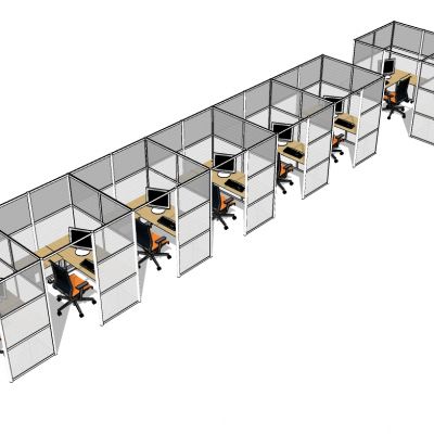 现代开敞办公室工位格子间办公椅