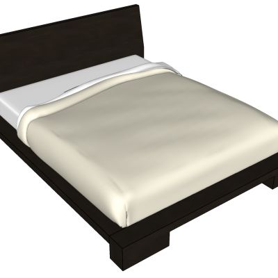 现代简约实木双人床