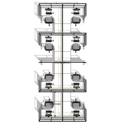 现代开敞办公室工位办公椅