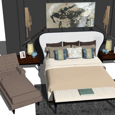 简欧式卧榻躺椅贵妃榻双人床