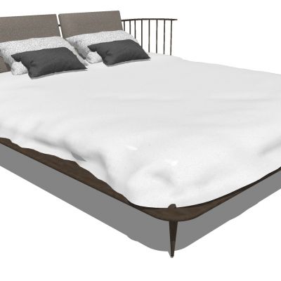 新中式东南亚实木头双人床