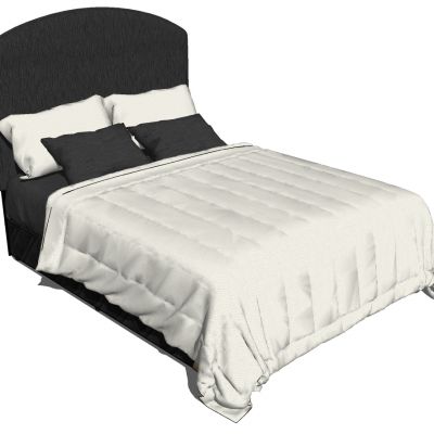 D现代美式双人床