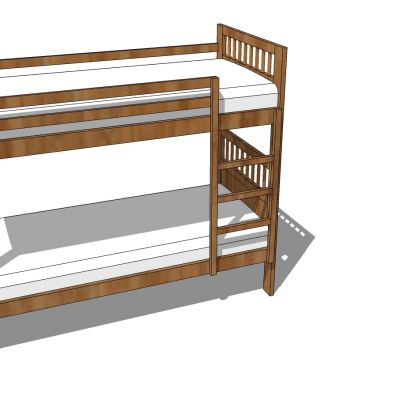 现代实木上铺高低床