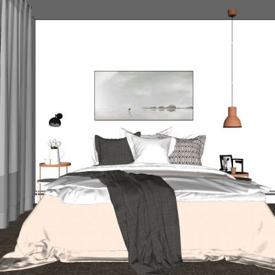 现代北欧双人床