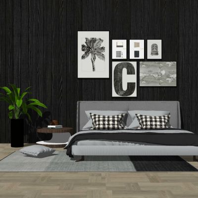 北欧现代双人床