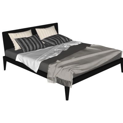 现代木架子木头双人床