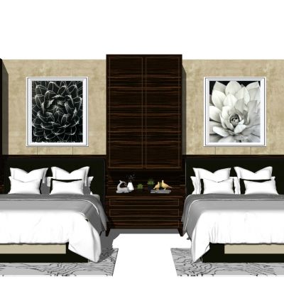 欧式法式商务实木单人床