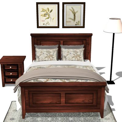 美式欧式实木双人床