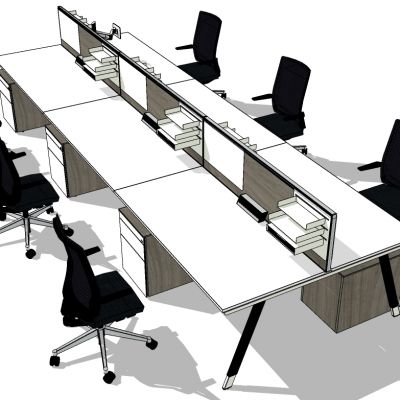 现代开敞办公室工位办公椅