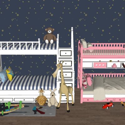 美式简欧式法式儿童上床