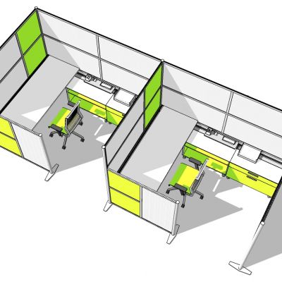 现代开敞办公室工位办公椅